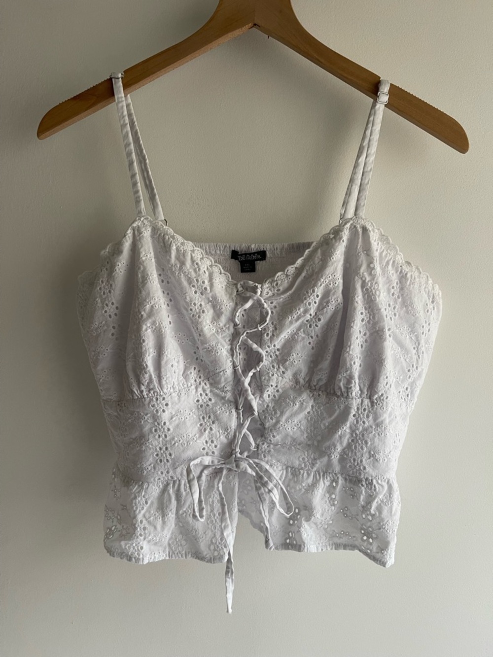 Wild Fable White Eyelet Lace Cami Crop Top XXL Cottagecore Boho Cotton Festival